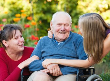 Photo of a grandfather surrounded by family