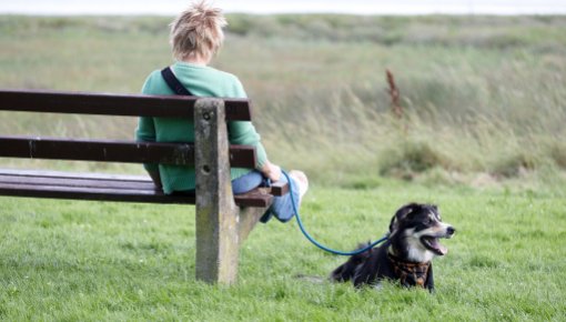 Photo of woman with a dog