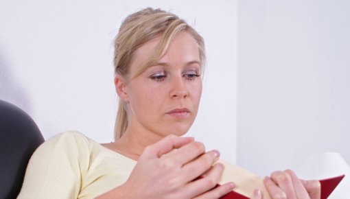 Photo of a woman reading