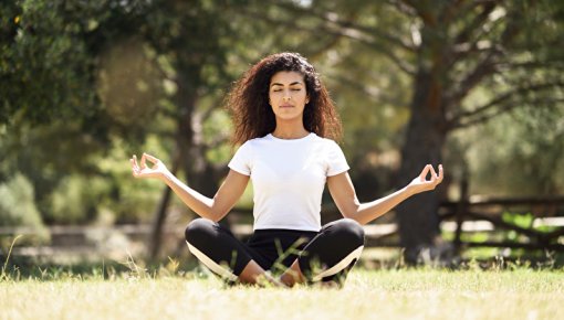 Photo of a woman doing yoga