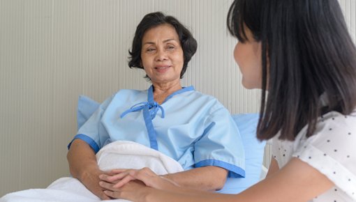 Photo of two women in a hospital