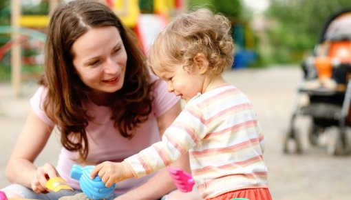 Photo of a mother and child at playground