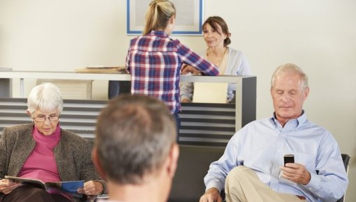 Photo of patients in a waiting room