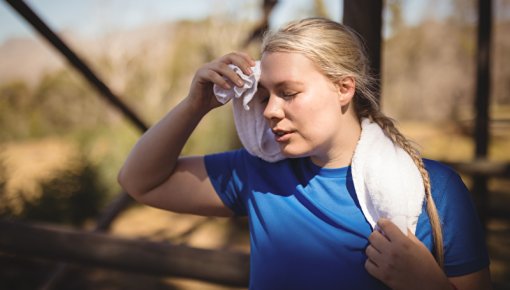 Photo of a woman after doing sports in the sun