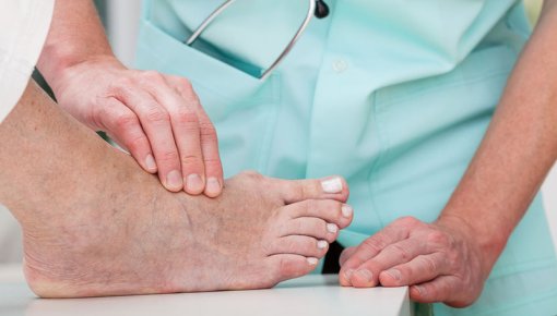 Photo of a foot being examined