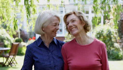 Photo of two women in the garden