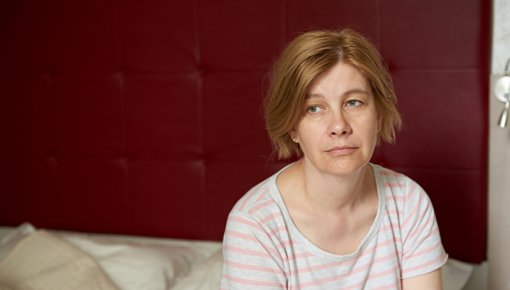 Photo of a very tired woman