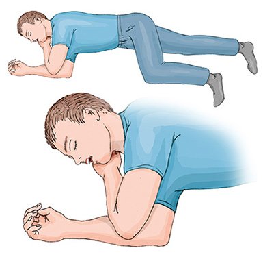 Illustration: The person is in the recovery position