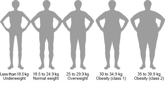 Illustration: Body shape for different BMI categories