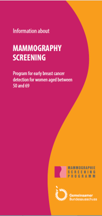 Illustration: Title page of the mammography decision aid (in German)