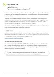Preview decision aid spinal diseases