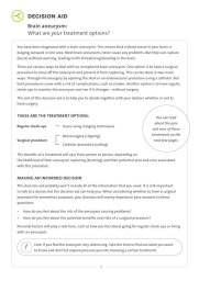 Image: Preview of the decision aid for people with a brain aneurysm