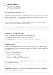 Image: Decision aid for parents considering tonsil surgery for their child