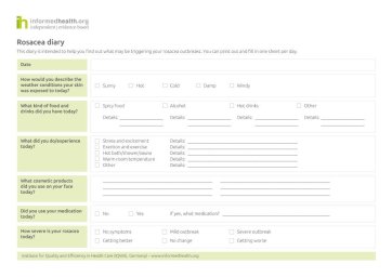 Preview of rosacea diary